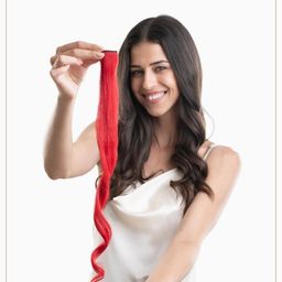 HAIR ORIGINALS Clip In Hair Color Streak - Rosy Red-image-72
