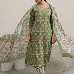 Libas Floral Printed Straight Kurta with Salwar & Dupatta-picture-45