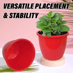 Kuber Industries Red 5 Pcs Non-Hanging Artificial Flower Pots image 5