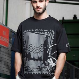 House of Koala Unisex Printed Drop-Shoulder Sleeves Pure Cotton T-shirt-image-60