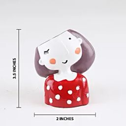 Red Winking Girl Resin Pot-31