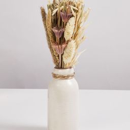 Home Centre Off-White & Brown Dried Flowers Arrangement in Pot-34