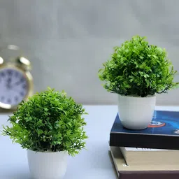 WELL ART GALLERY Green 2 Pieces Bamboo Artificial Plants With Pot-image-98