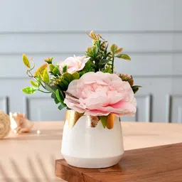 TAYHAA Pink Artificial Floral Arrangement with Pot-44