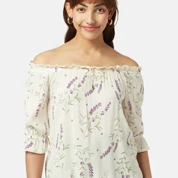 Honey by Pantaloons Floral Printed Off-Shoulder Bardot Top-image-54