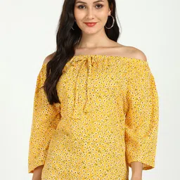VAHSON Floral Printed Off-Shoulder Regular Top-picture-46
