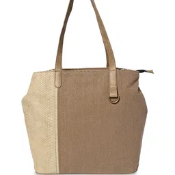 Mona B Textured Oversized Canvas Structured Shoulder Bag-5