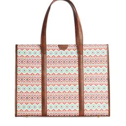 TEAL BY CHUMBAK Floral Printed Structured Handheld Bag image 1