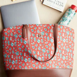 TEAL BY CHUMBAK Floral Printed Oversized Shopper Shoulder Bag-56