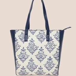 Sangria Ethnic Motifs Printed Shopper Fabric Tote Bag-image-79