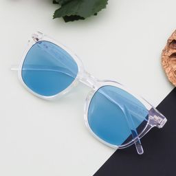 Ted Smith Unisex Blue Lens & White Wayfarer Sunglasses with UV Protected Lens-24