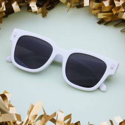 Ted Smith Unisex Grey Lens & White Wayfarer Sunglasses with UV Protected Lens-4