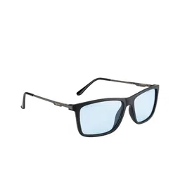 Ted Smith Unisex Blue Lens & Black Wayfarer Sunglasses with UV Protected Lens DART_C4 image 2
