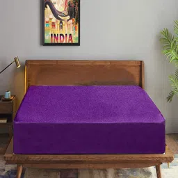 Trance Home Linen  Purple Solid Queen Size Mattress Protector-image-96