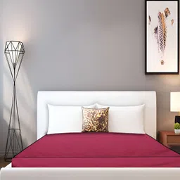 Stylista Maroon Cotton Water Resistant Elastic Strap Mattress Protector-picture-3