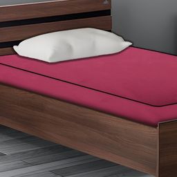 Stylista Maroon Cotton Water Resistant Elastic Strap Mattress Protector-image-99