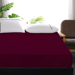 Cloth Fusion Maroon Waterproof Cotton Feel Terry King Size Mattress Protector-image-86
