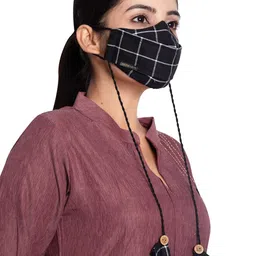 VASTRAMAY Unisex Black 3-Ply Reusable Cloth Mask-94