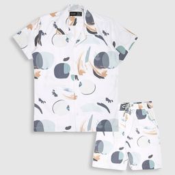 CAVIO Boys Printed Pure Cotton Shirt with Shorts-47