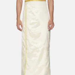 Sethukrishna Men Cream-Coloured Solid Dhoti-picture-27