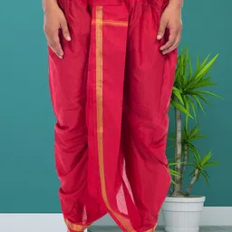 SHIWAM ETHNIX Men Mid-Rise Cotton-Silk Dhoti Pants-image-95