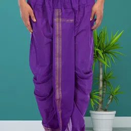 SHIWAM ETHNIX Men Mid-Rise Cotton Silk Dhoti Pants-image-93