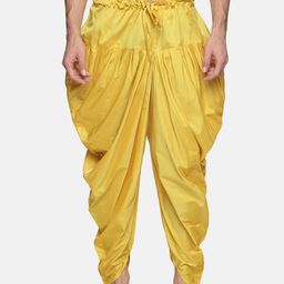 Sethukrishna Men Yellow Solid Dhoti Pant-image-10