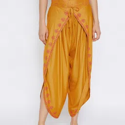 Bitterlime Women Mustard & Pink Printed Dhoti Pants-picture-33