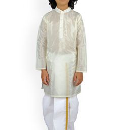 Sethukrishna Boys Cream-Coloured Kurta with Dhoti Pants-10
