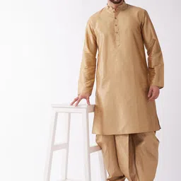 VASTRAMAY Mandarin Collar Kurta with Dhoti Pants-image-67
