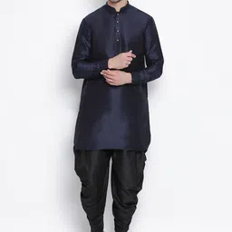 VASTRAMAY Mandarin Collar Kurta with Dhoti Pants-image-83