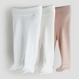 H&M Infant Girls Pure Cotton 3-Pack Trousers-image-96