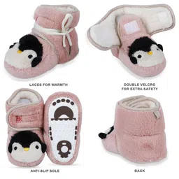 Baby Moo Infants Penguin Patterned Soft Anti-Slip Pure Wool Booties image 2