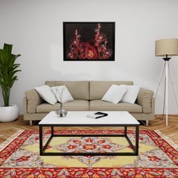 Exotic India Yellow Ethnic Motifs Printed Woollen Carpet-image-75