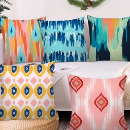 AEROHAVEN Multicoloured Set of 5 Printed Square Cushion Covers image 3