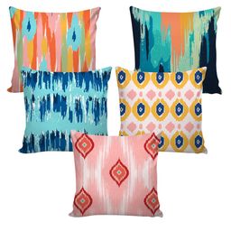 AEROHAVEN Multicoloured Set of 5 Printed Square Cushion Covers image 5