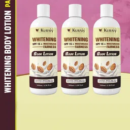 KURAIY Set of 3 Whitening SPF 15+ Fairness Almond Moisturizing Body Lotion 100 ml Each-12