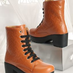 OPHELIA Women Textured Mid-Top Regular Boots-19