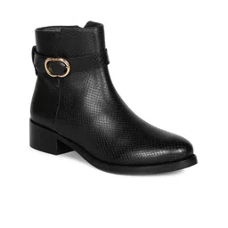 Saint G Black Leather Side Zippers Mid-Top Regular Boots-15