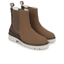 yoho Women Mid Top Digital Printed Chelsea Boots-image-95