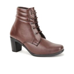 VALIOSAA Women Brown Solid Leather Ankle Boots-image-53