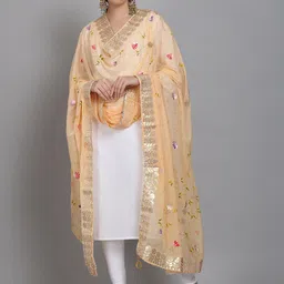 SOUNDARYA Printed Block Print Dupatta with Gotta Patti-1