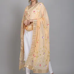 SOUNDARYA Printed Block Print Dupatta with Gotta Patti image 4