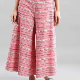 AURELIA Women Pink Ethnic Motifs Printed Loose Fit Trousers-image-93