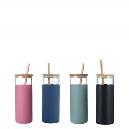 WELOUR Pink & Black 4 Pieces Glass Printed Water Bottle 450 ML-image-90