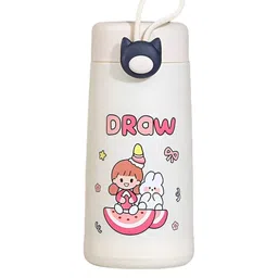 WELOUR White Single Glass Printed Water Bottle-image-98