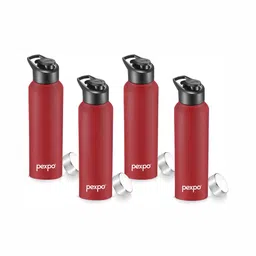 Pexpo Maroon 4 Pieces Stainless Steel Water Bottle With Steel & Sipper Cap 1 L Each-image-57
