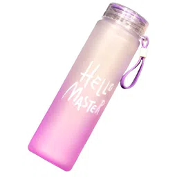 WELOUR Transparent & Pink Printed Glass Water Bottle 450 ml-26