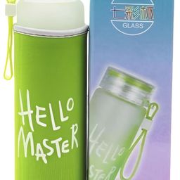 WELOUR Green Typography Printed Glass Water Bottle 500 ml-3