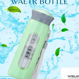 WELOUR Green Glass Water Bottle 380 ml-image-51